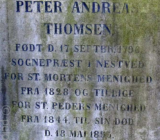 sognepr�st P.A. Thomsens grav